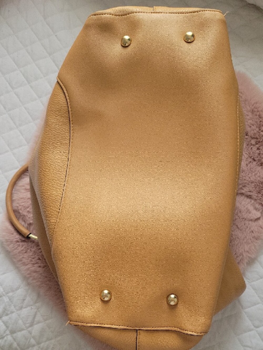 Sondra Roberts Tan Leather Shoulder Tote - Picture 4 of 7